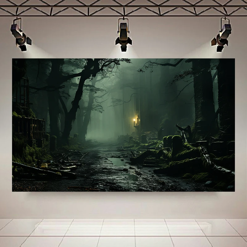  پوستر طرح مخمل جنگل بارانی مدل ترسناک کد AR303412