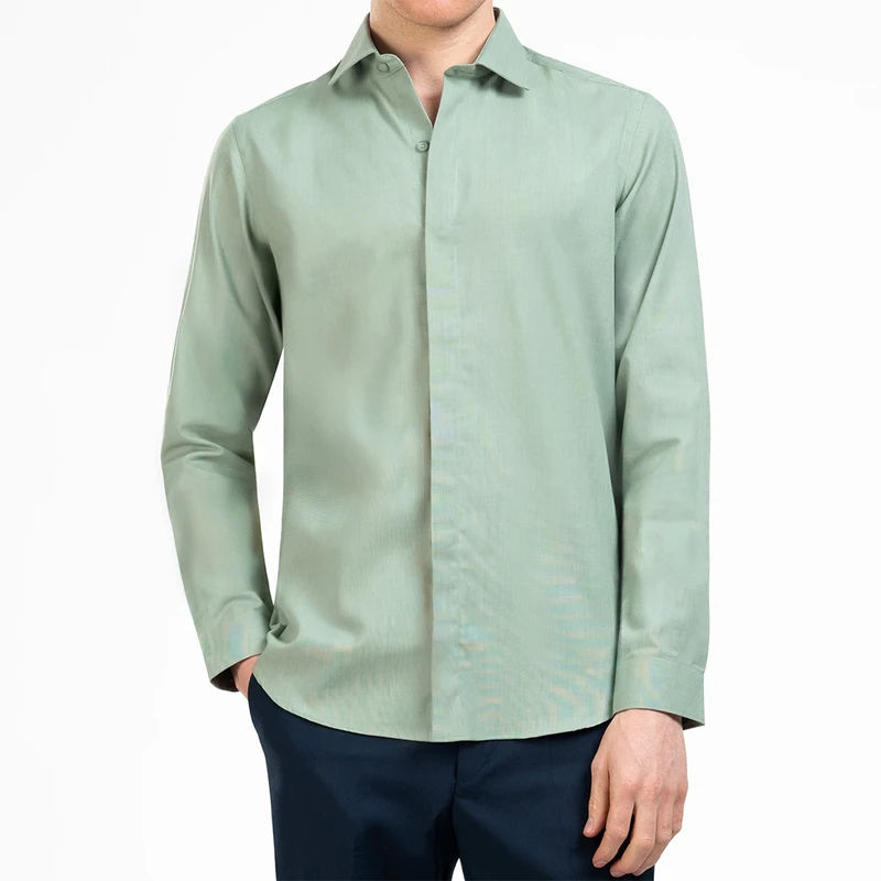 پیراهن آستین بلند یقه کراواتی مردانه ام کی مدل 1671