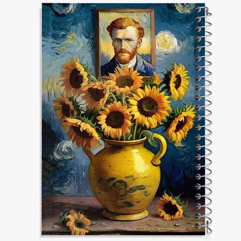 دفتر لیست خرید 50 برگ خندالو طرح ونسان ونگوگ کد F5088