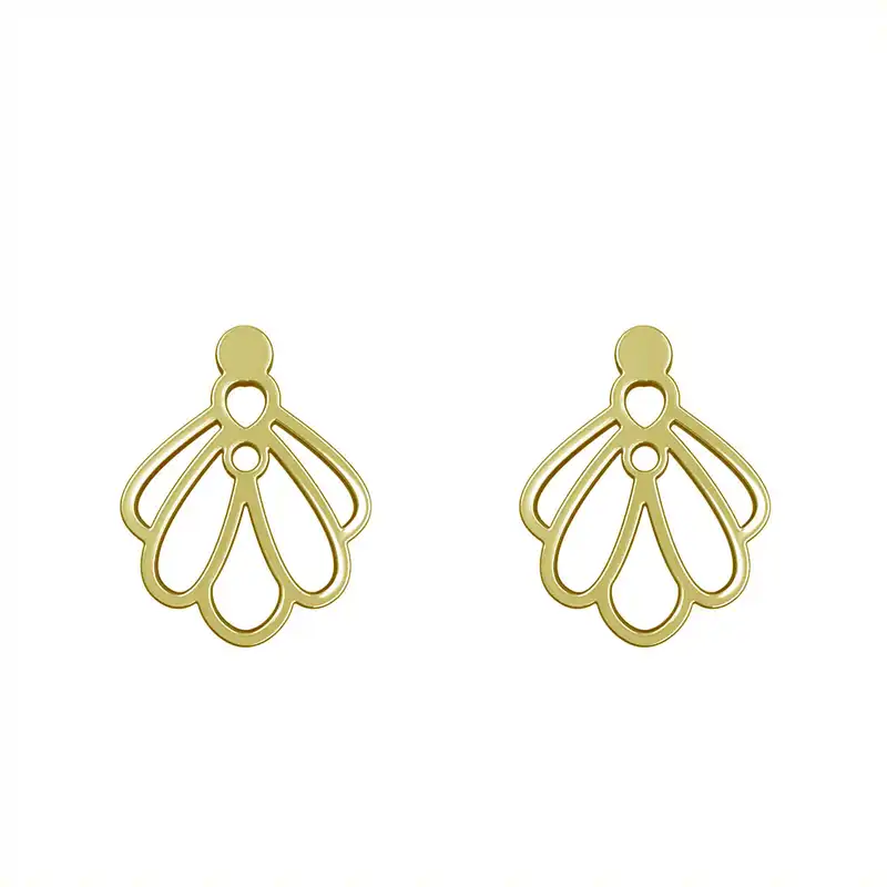 گوشواره طلا 18 عیار زنانه مدوپد مدل هندسی کد GA1-15234