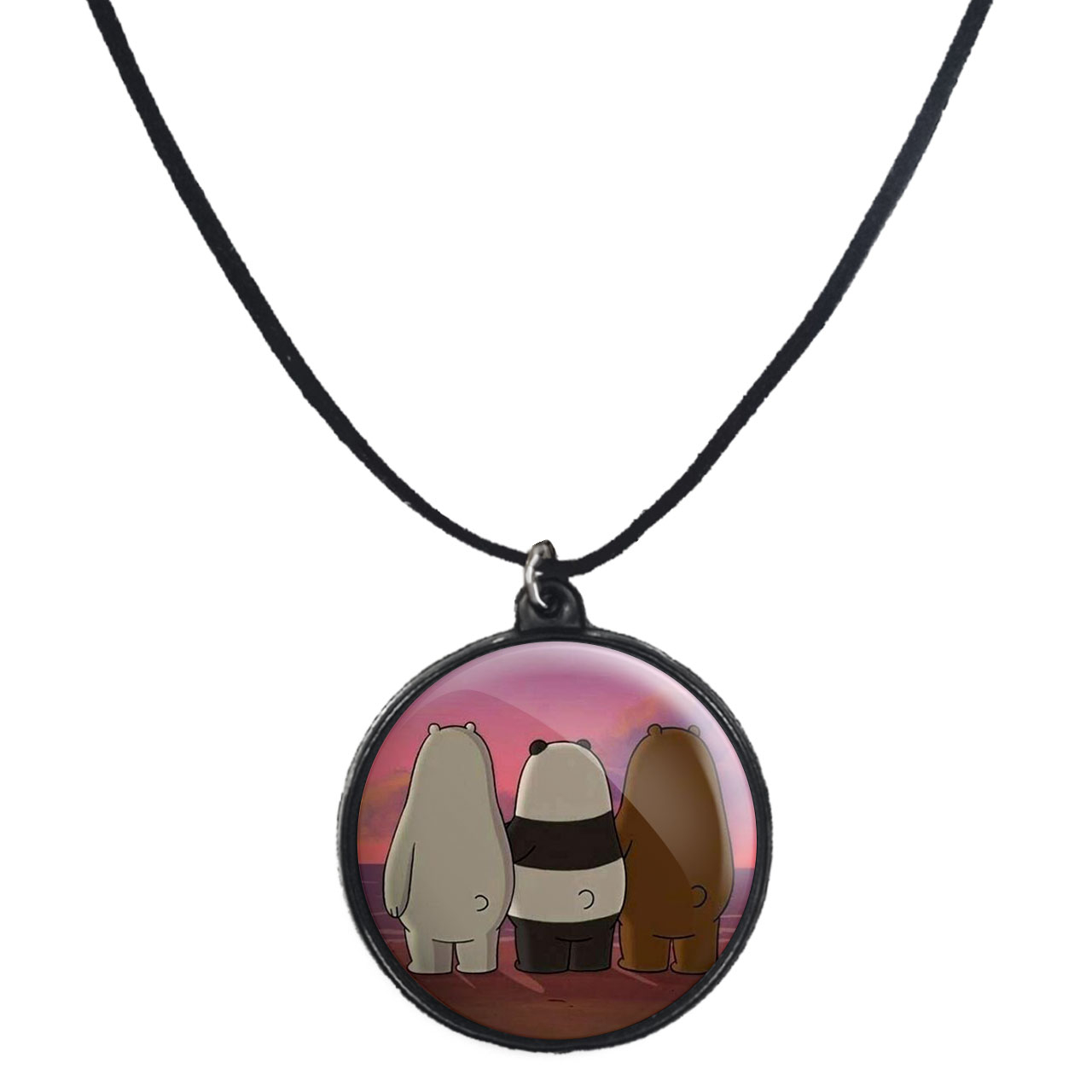 گردنبند پرمانه طرح خرس‌های کله‌فندقی کد pmb.10163 مدل دو طرفه