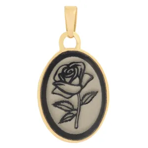 آویز گردنبند طلا 18 عیار زنانه طلای مستجابی مدل گل کد 3679