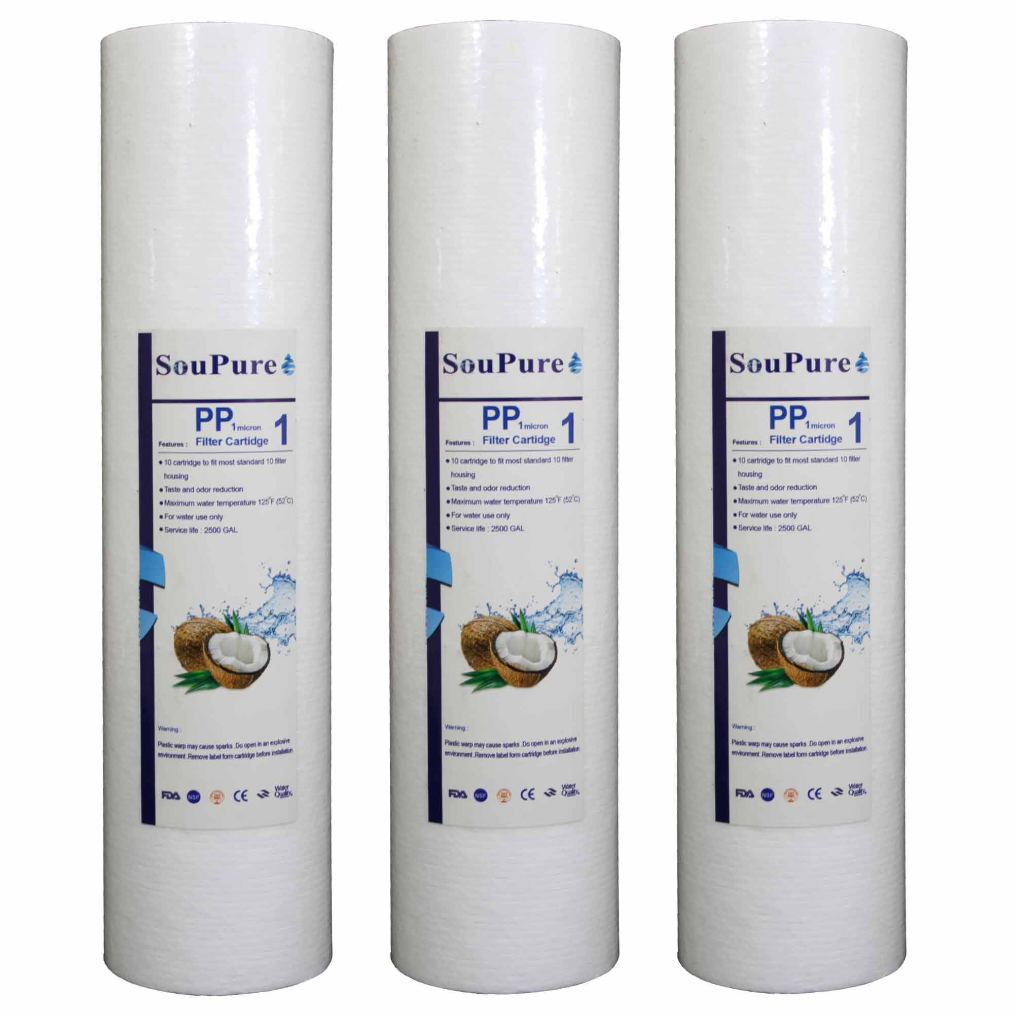 فیلتر دستگاه تصفیه کننده آب سوپیور مدل PP1Micron بسته 3 عددی
