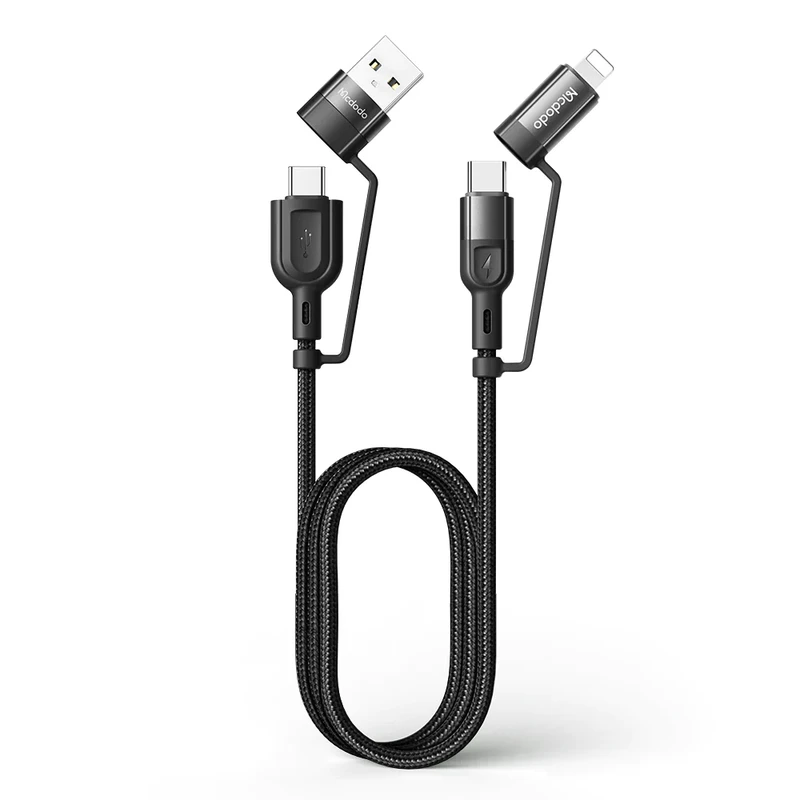 کابل تبدیل USB-C/USB به لایتنینگ/USB-C مک دودو مدل Multifunctional PD 60w طول 1.2 متر