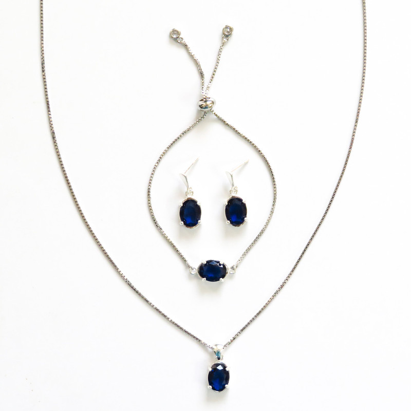 نیم ست نقره زنانه کد AV173D-S10 C2