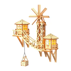 ساختنی 88 تکه مدل ماکت چوبی کلبه دیوارکوب کد M236