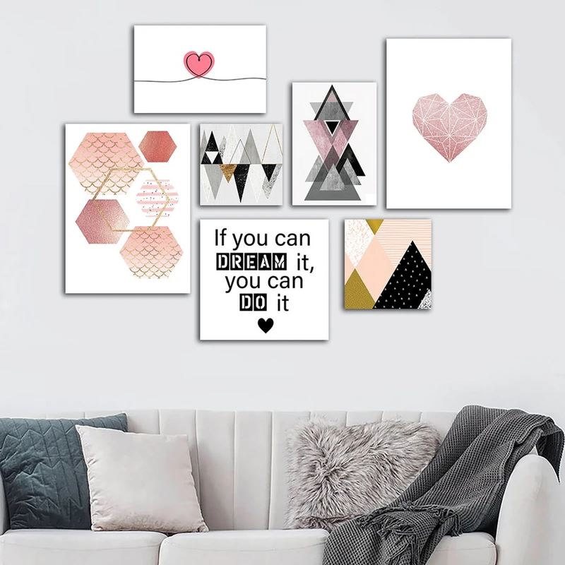 تابلو شاسی بکلیت طرح جمله انگیزشی انگلیسی مدل SH-886 مجموعه 7 عددی