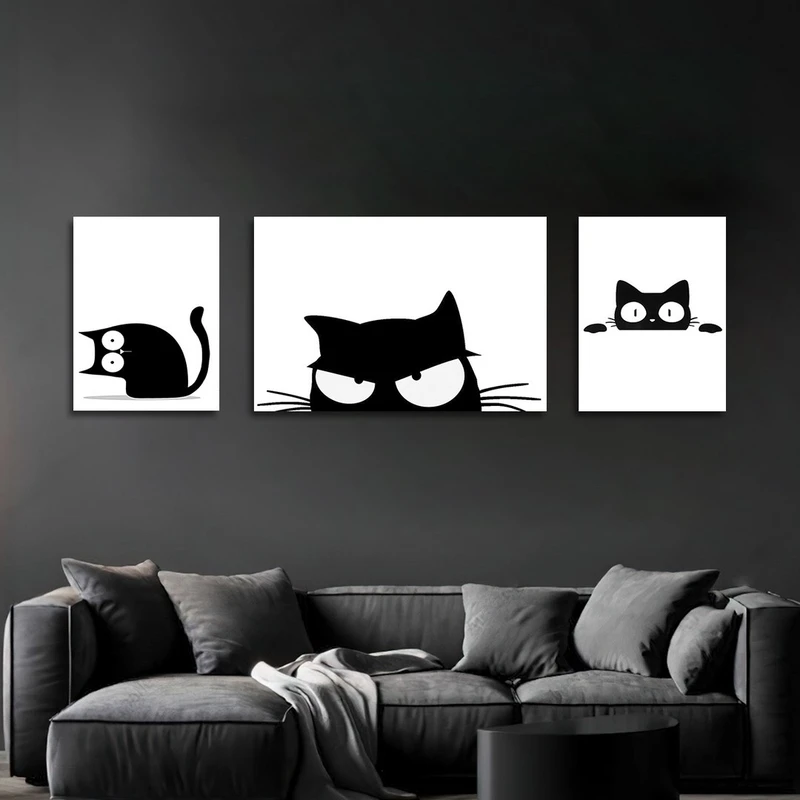 تابلو شاسی بکلیت طرح نقاشی دکوراتیو مدرن سبک کوبیسم مدل SH-1398 مجموعه 3 عددی