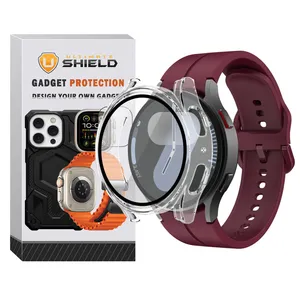 Ultimate Shield Silic ORG_Clear GRD Band for Samsung Galaxy Watch 7 40mm with cover