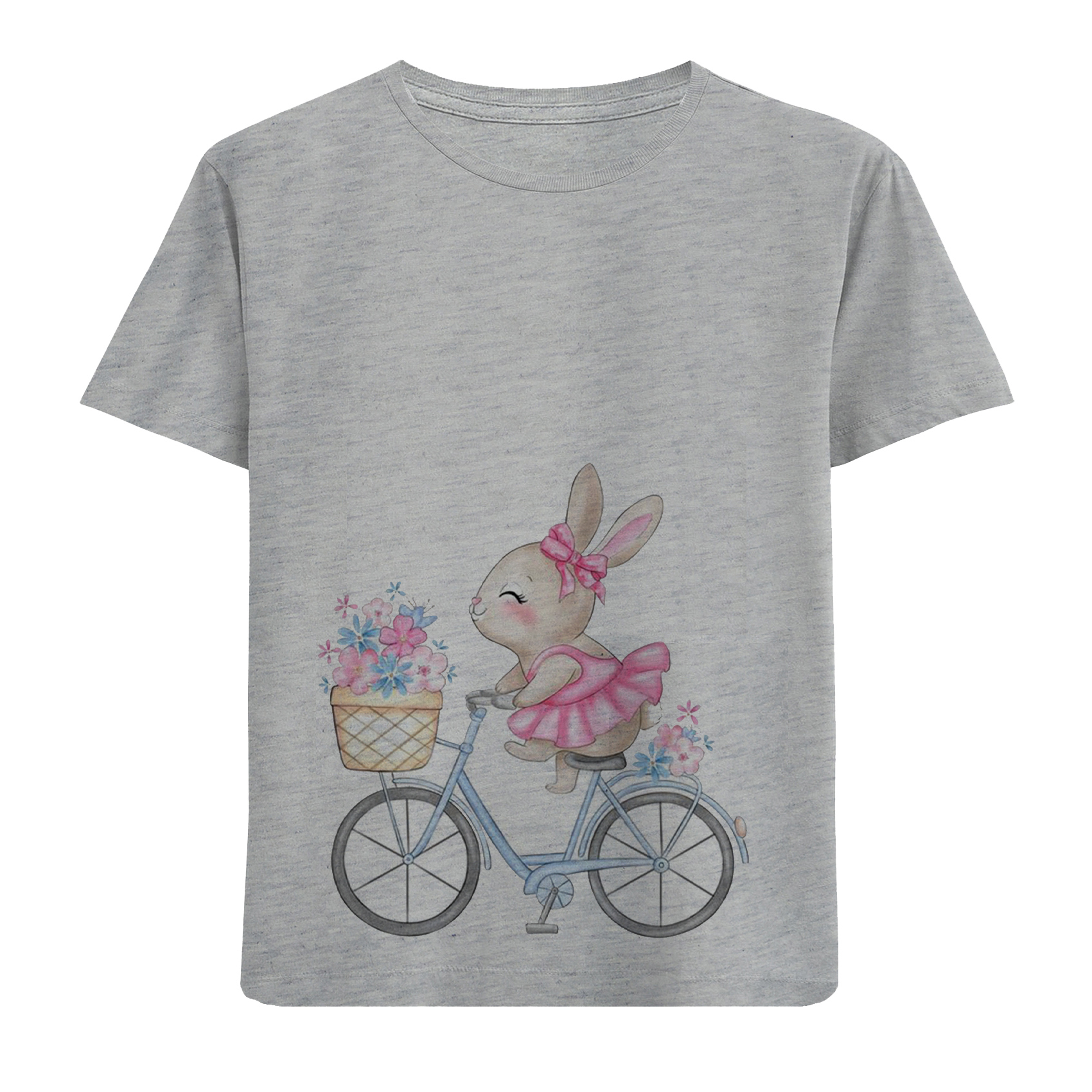 تی شرت آستین کوتاه دخترانه مدل خرگوش دوچرخه سوار D259