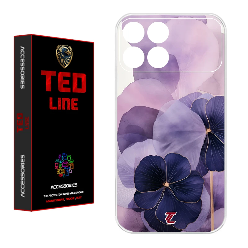 کاور تدلاین طرح گل بنفش کد 1159 مناسب برای گوشی موبایل شیائومی Poco X6 Pro