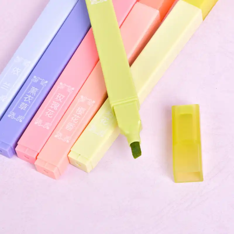 ماژیک علامت گذار ژیخوآ مدل معطر گل های بهاری طرح پاستلی بسته 6 عددی