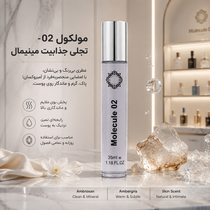 ادو پرفیوم هارلینگن مدل اسنتریک مولکول 02 با رایحه خنک حجم 35 میلی لیتر