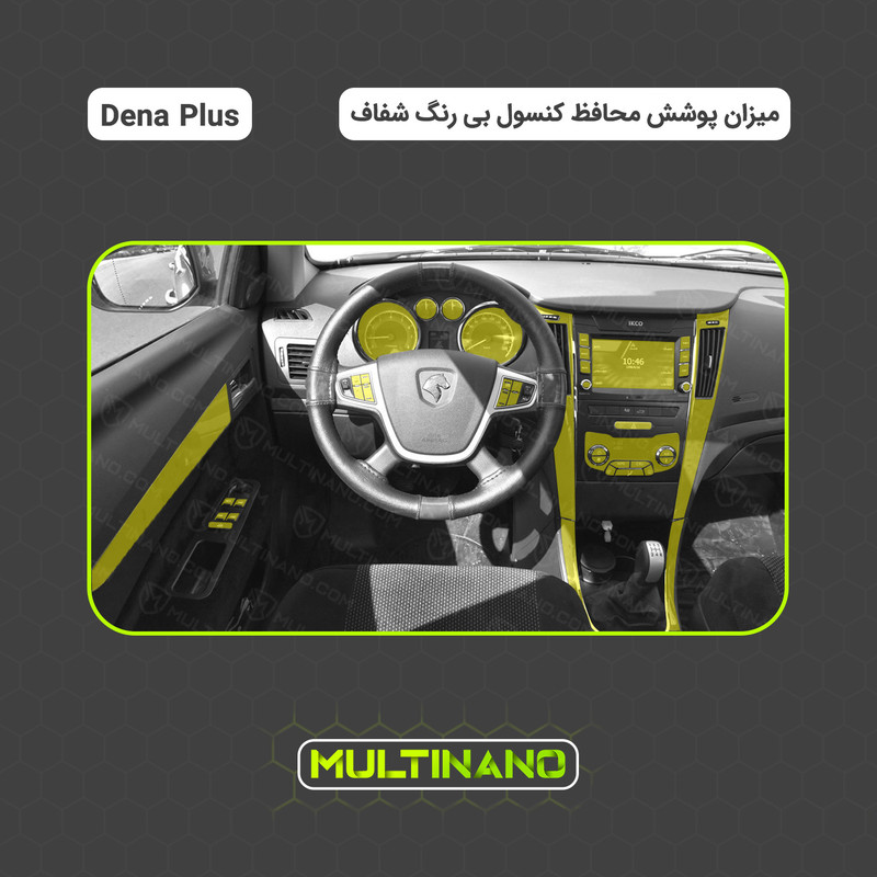 برچسب محافظ مانیتور و کنسول خودرو مولتی نانو مدل X-F1T مناسب برای دنا پلاس مجموعه 12 عددی