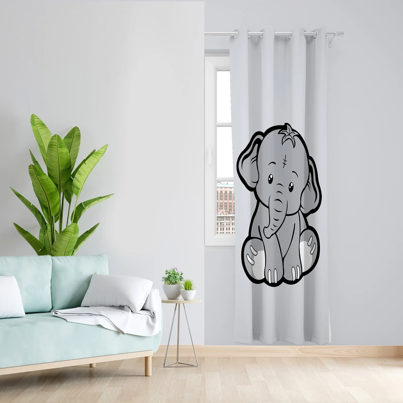 پرده طرح کودک مدل مخمل پانچی کد L 1010 L Z سایز 140x200 سانتی متر