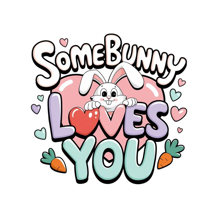 استیکر پارچه و لباس پاد آفرین مدل کارتونی خرگوش کد 214