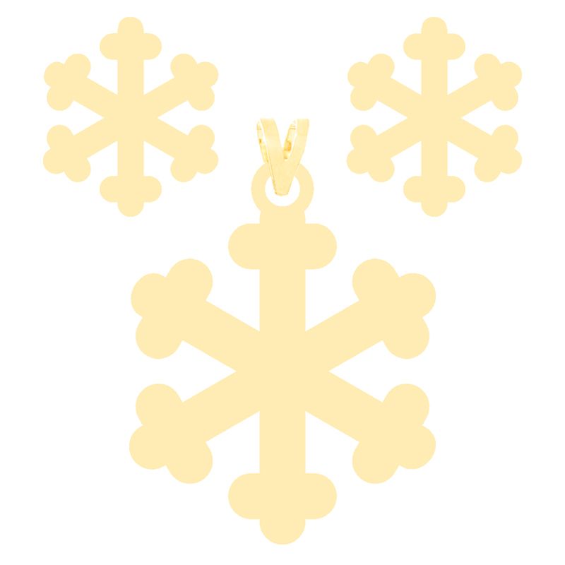 نیم ست طلا 18 عیار زنانه کرابو طرح دونه برف مدل Kr8082 -  - 1