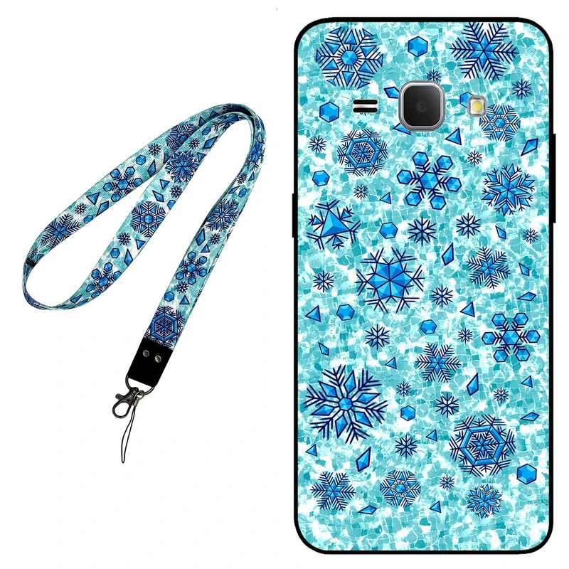 کاور مگافون طرح برف مدل 0014 مناسب برای گوشی موبایل سامسونگ Galaxy J120 / J1 2016 به همراه بند گردنی