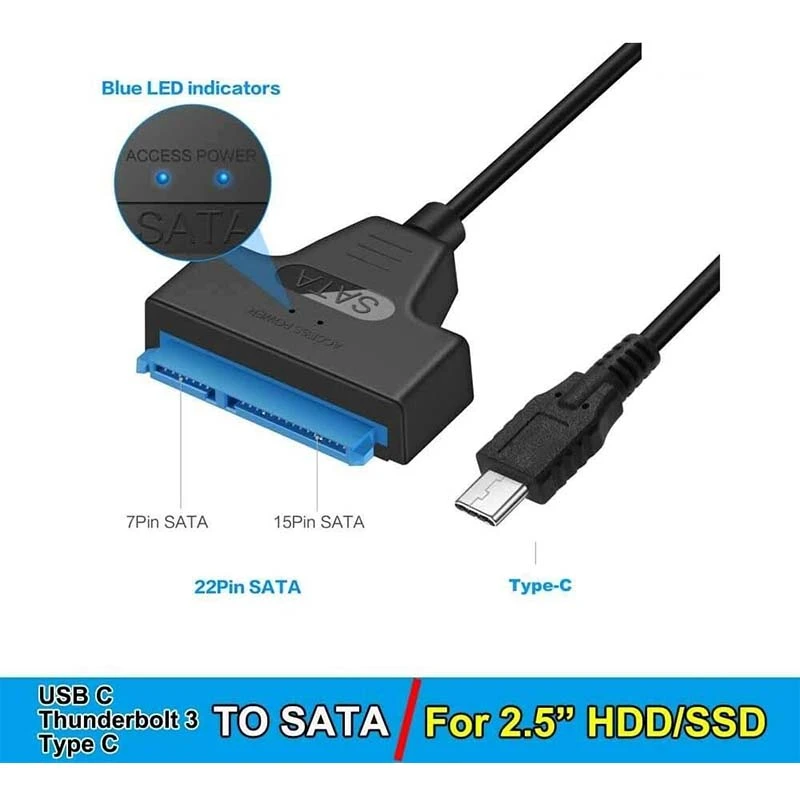 عکس شماره 5 : مبدل usb-c به sata مدل پاوردار