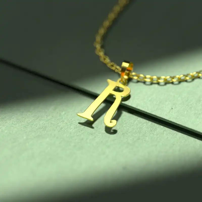 گردنبند طلا 18 عیار زنانه مدوپد مدل حرف R کد H3-1-1460