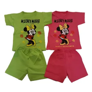 ست تی شرت و شلوارک بچگانه مدل میکی موس کد 84 مجموعه 2 عددی