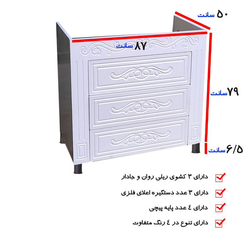 کابینت اجاق گاز صفحه ای دنپاسر مدل MDF3K-N