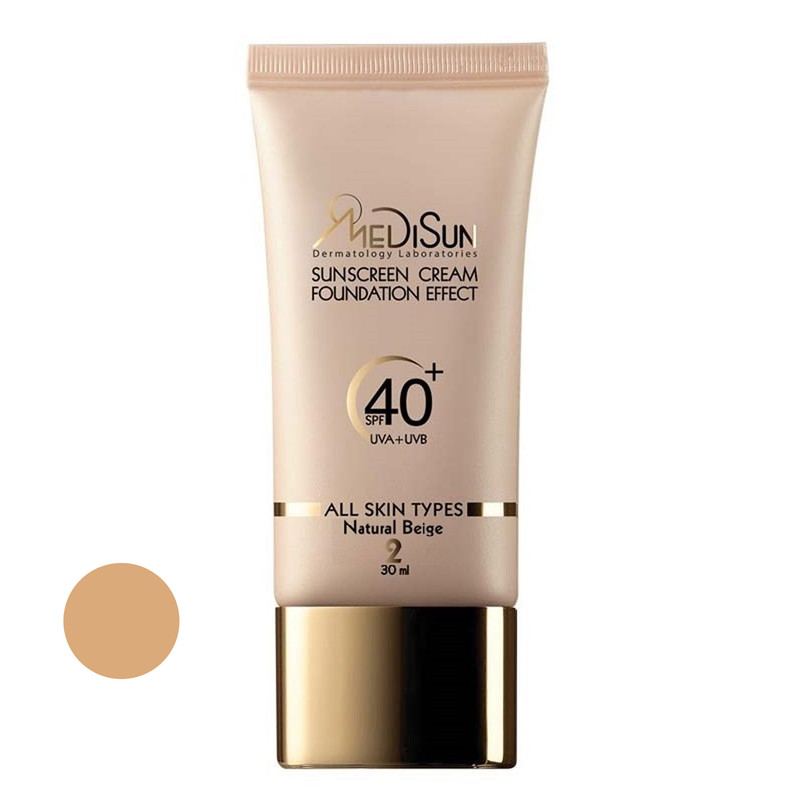 کرم ضد آفتاب رنگی مدیسان SPF40 شماره 2 مناسب انواع پوست حجم 30 میلی لیتر