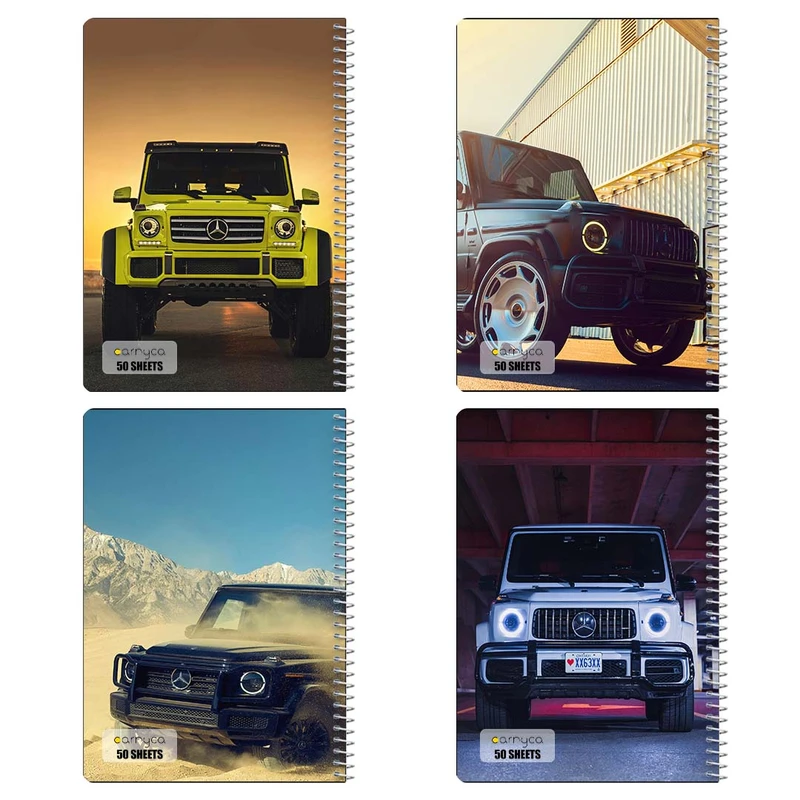 دفتر نقاشي 50 برگ کارنيکا طرح جی‌واگن G‑Wagon کد 28604 مجموعه 4 عددی