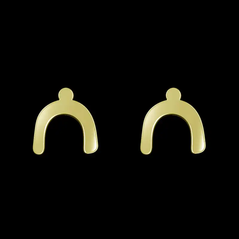 گوشواره طلا 18 عیار زنانه مدوپد مدل هندسی کد GA1-15101