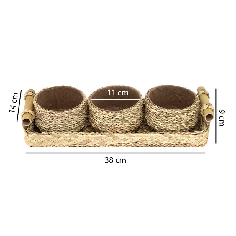 ست اردوخوری چهار تکه مدل دسته بامبو