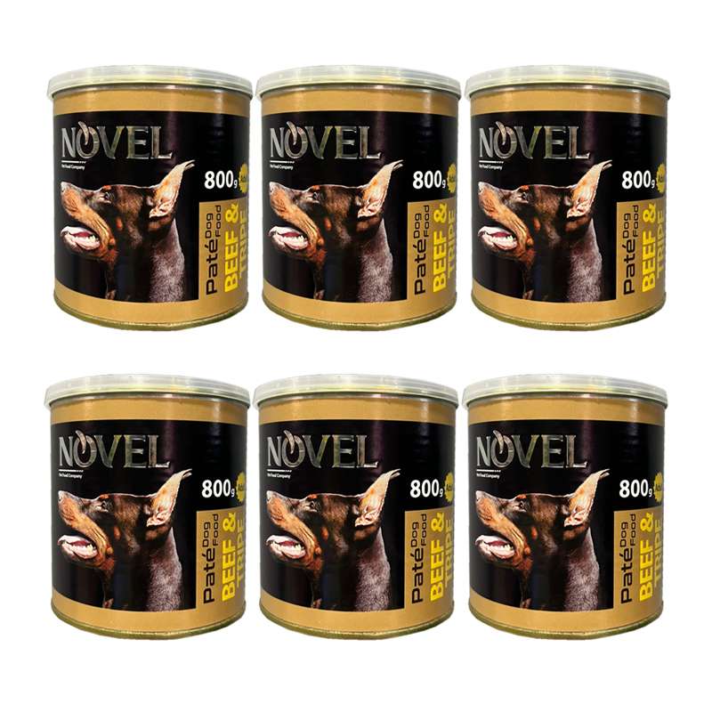 کنسرو غذای سگ نوول لوکس مدل BeefTripe وزن 800 گرم بسته 6 عددی