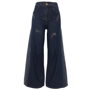 شلوار جین بگ زنانه مدل شافل کد 3034