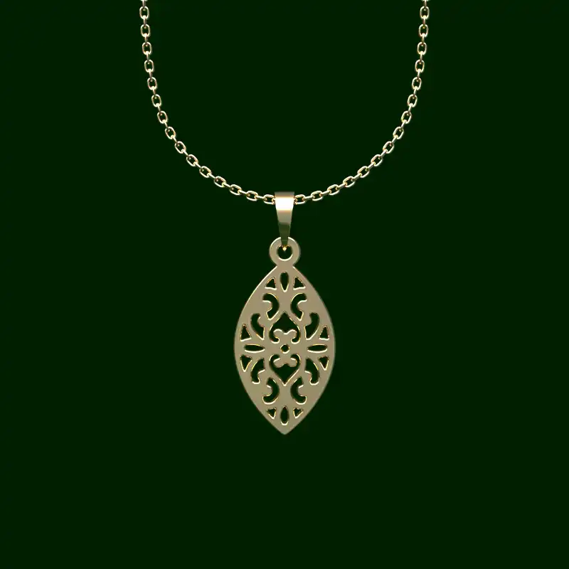 گردنبند طلا 18 عیار زنانه مدوپد مدل  طرح اسلیمی کد PP1106