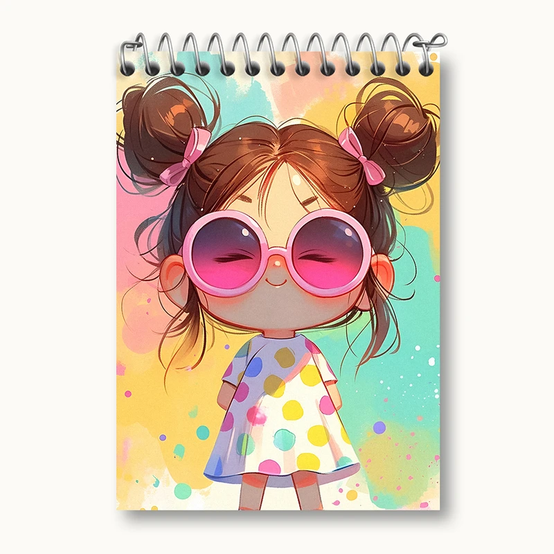 دفتر یادداشت 50 برگ خندالو طرح دخترانه کیوت کد N4424