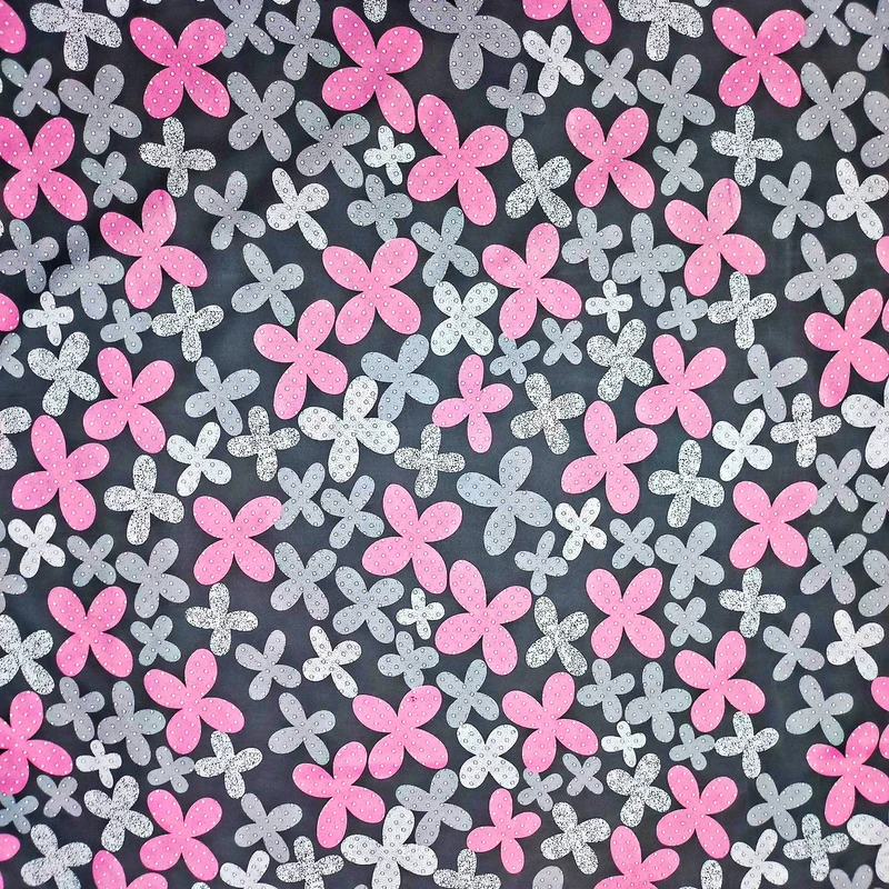 پارچه ملحفه عرض 2.4 متر مدل 012 گلی رنگ طوسی