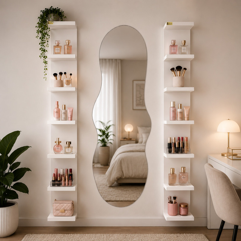 شلف دیواری چوبیکو مدل shelf500 مجموعه 2 عددی