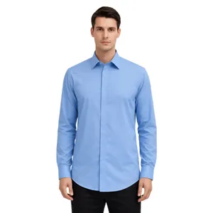پیراهن آستین بلند یقه انگلیسی مردانه مدل M 01