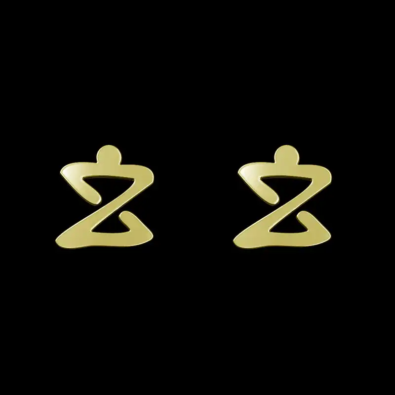 گوشواره طلا 18 عیار زنانه مدوپد مدل هندسی کد GA1-16076