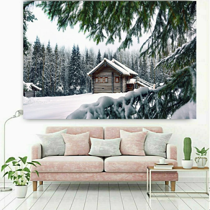 تابلو بوم طرح طبیعت زمستان مدل SDB1909