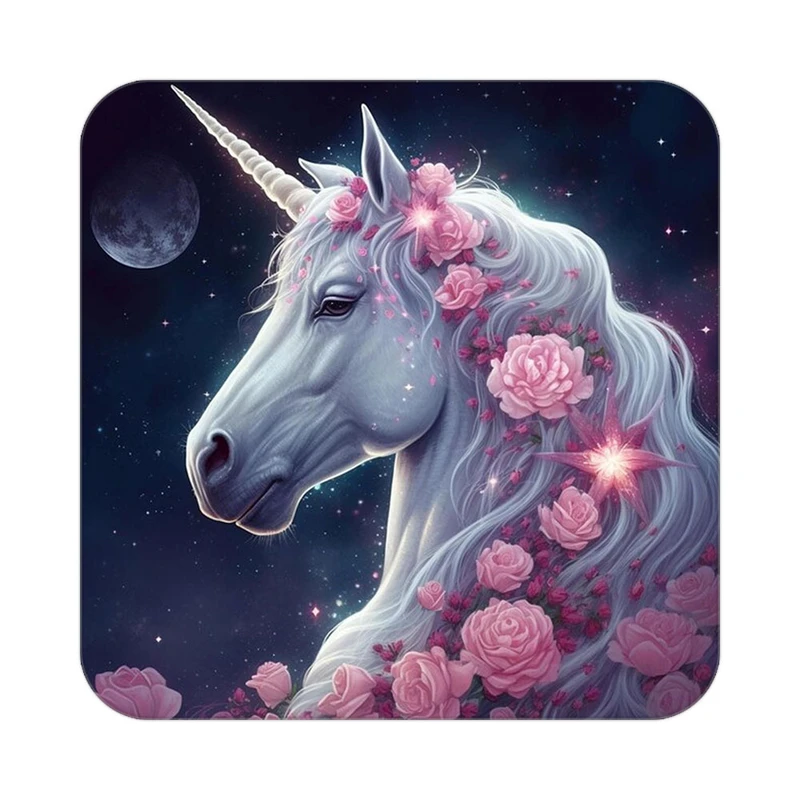 زیر لیوانی کاکتی طرح اسب تک شاخ و یونیکورن مدل mp32980