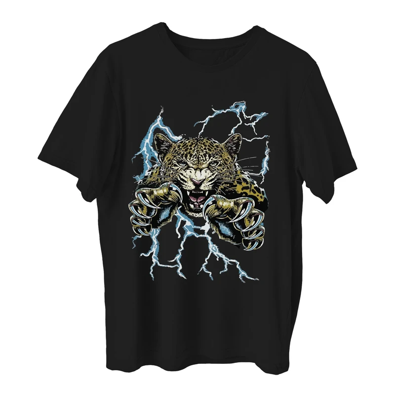 تی شرت آستین کوتاه مردانه مدل وینتیج پلنگ کلاسیک z431