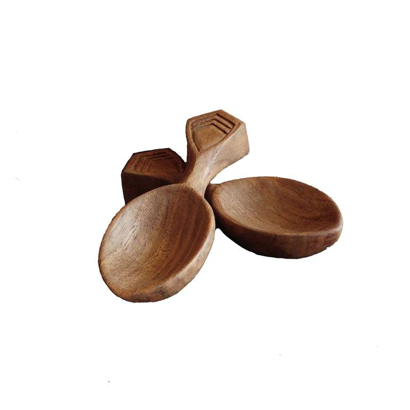 قاشق چوبی مدل دسته کوتاه بسته 2 عددی