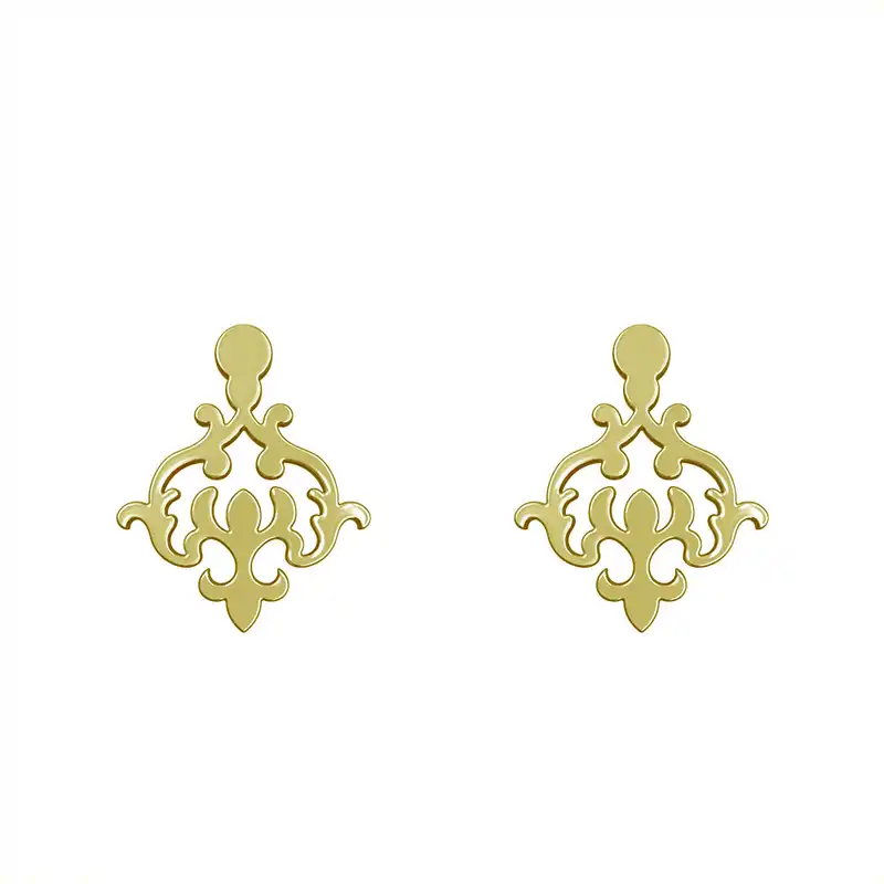 گوشواره طلا 18 عیار زنانه مدوپد مدل اسلیمی کد GA1-15317