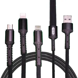 کابل تبدیل USB به microUSB/USB-C /لایتنینگ گو-دس مدل GD-UC511 طول 1.2 متر