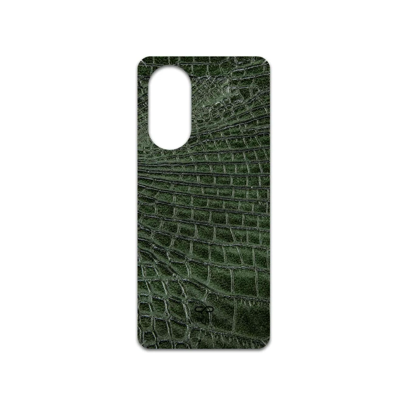 برچسب پوششی ماهوت مدل Green-Crocodile-Leather مناسب برای گوشی موبایل اپو A58 4G