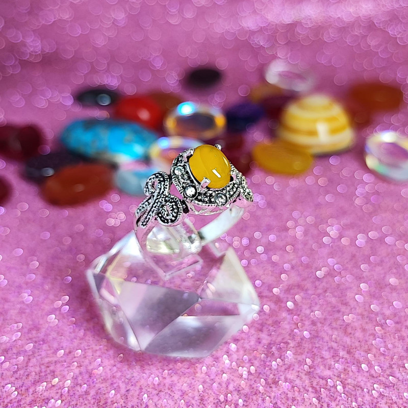 انگشتر نقره زنانه مدل عقیق شرف الشمس SHW6029