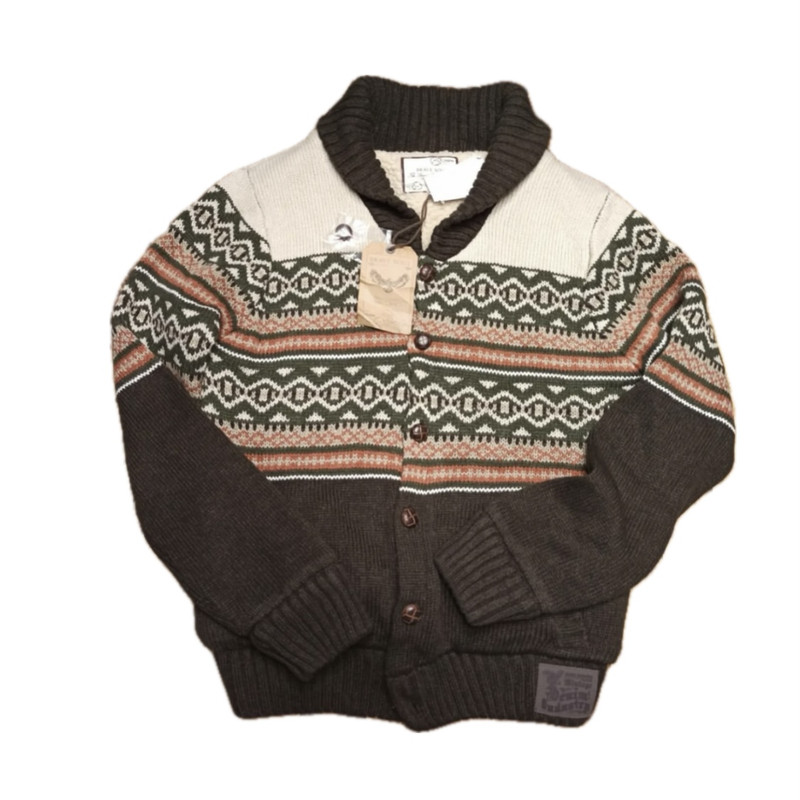 ژاکت مردانه مدل Polar Jacquard Printed Button Through Cardigan - Ecru