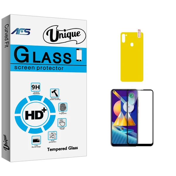 محافظ صفحه نمایش سرامیکی مات ای اف اس مدل Unique Glass مناسب برای گوشی موبایل سامسونگ Galaxy M11 محافظ پشت گوشی