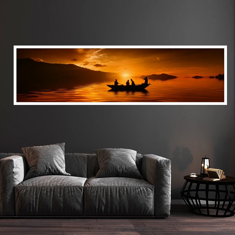 تابلو بکلیت طرح غروب و دریا مدل کشیده W-7751