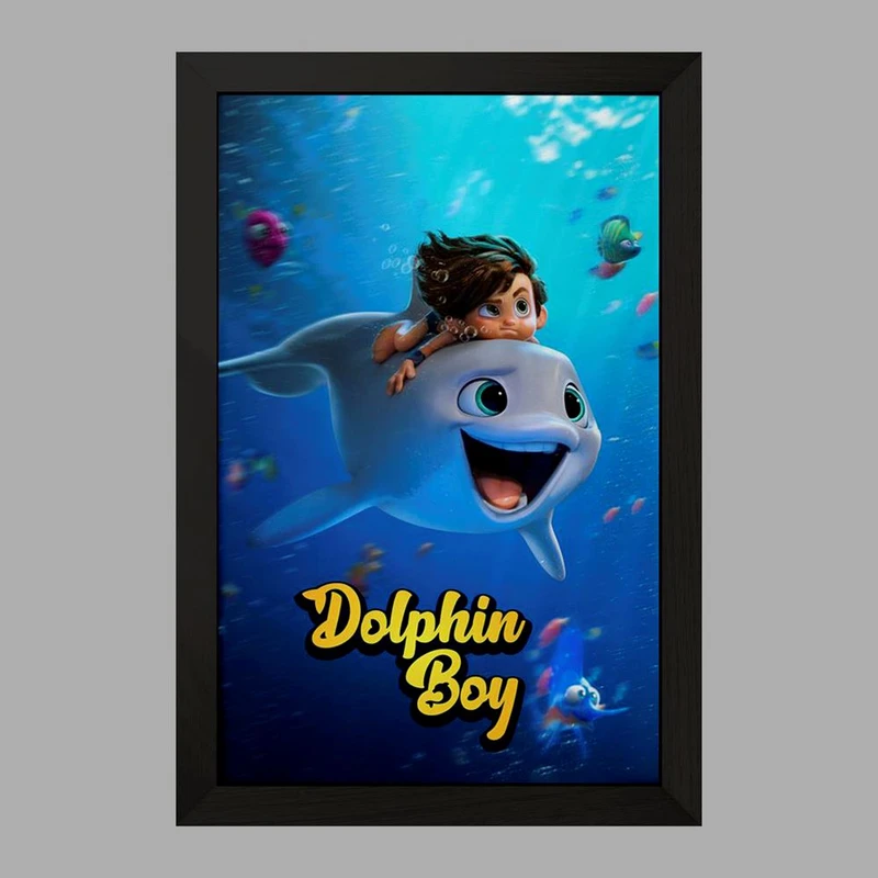 تابلو خندالو مدل انیمیشن پسر دلفینی کد 26713